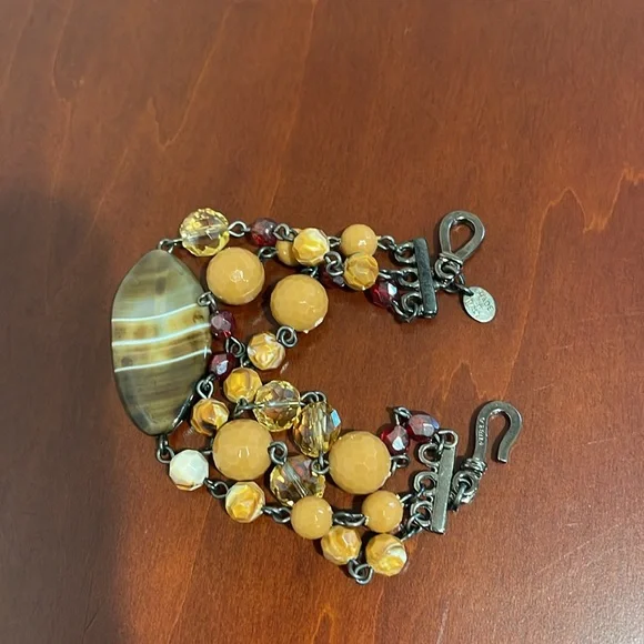 2 Piece Set FURLA: Multi Strand Faceted Mixed Bead Necklace & Bracelet